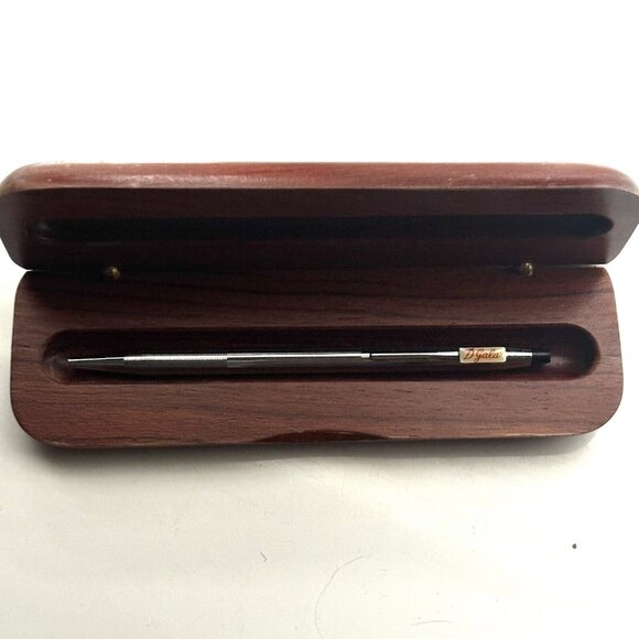 VTG Cross Pen D’Gala Logo Blue Ink Wood Box Working USA EXCELLENT‎ - Picture 1 of 2